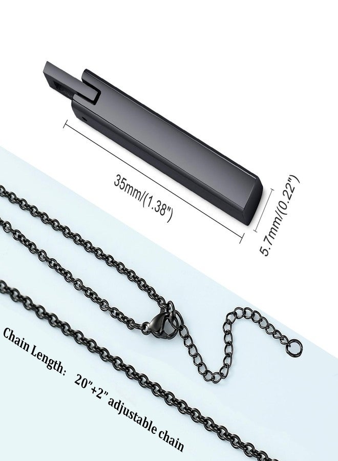 RIPFEVURN Bar Cremation Urn Necklaces for Ashes for Women Men Cube Stainless Steel Cremation Jewelry Human Ashes Holder Memorial Keepsake Pendant(Brother) - Image 2